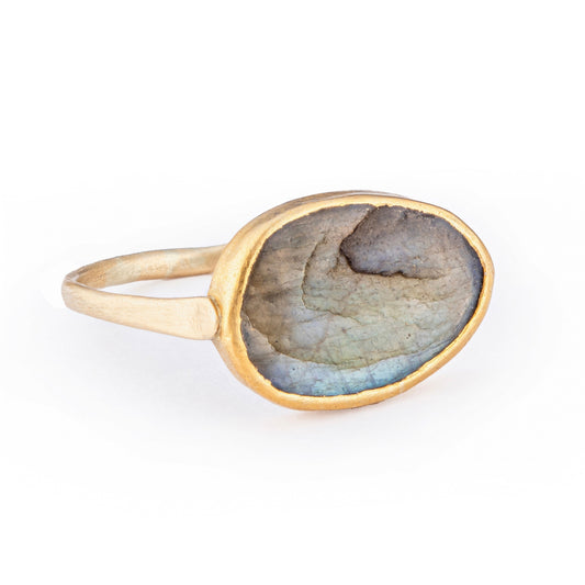 Large Labradorite Protection Ring