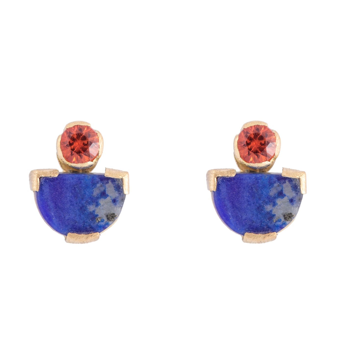 Orange and Lapis Mina Studs