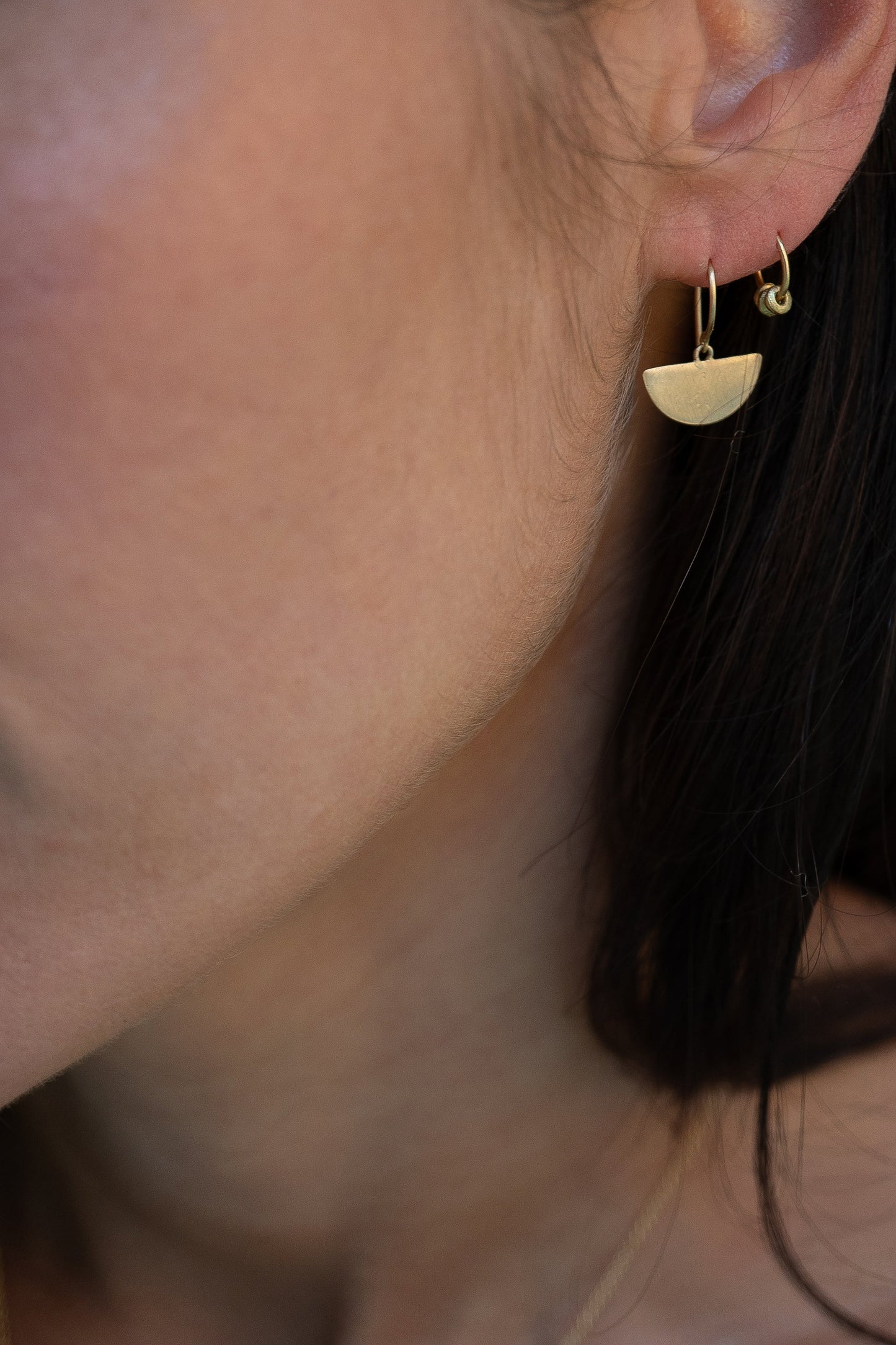 9 carat half moon earrings