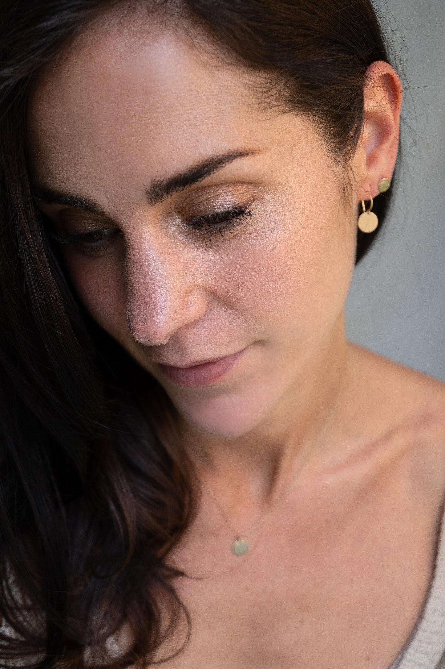 Pure Gold disc hook earirngs